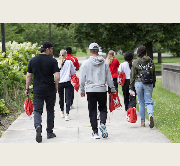 High school students tour the Regionals campus in Hamilton.