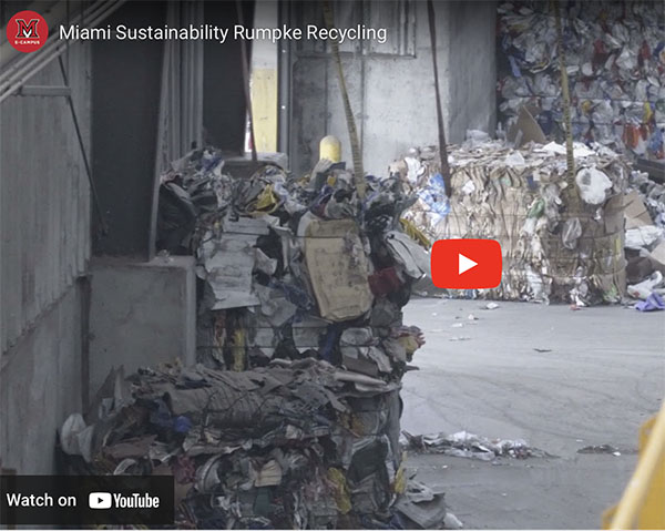 bales of paper and cardboard at the unloading dock of Rumpke's Cincinnati Recycling facility 