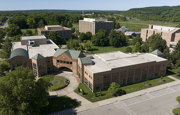 Drone view of Hamilton campus 