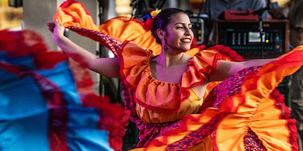 A dancer participates in an event