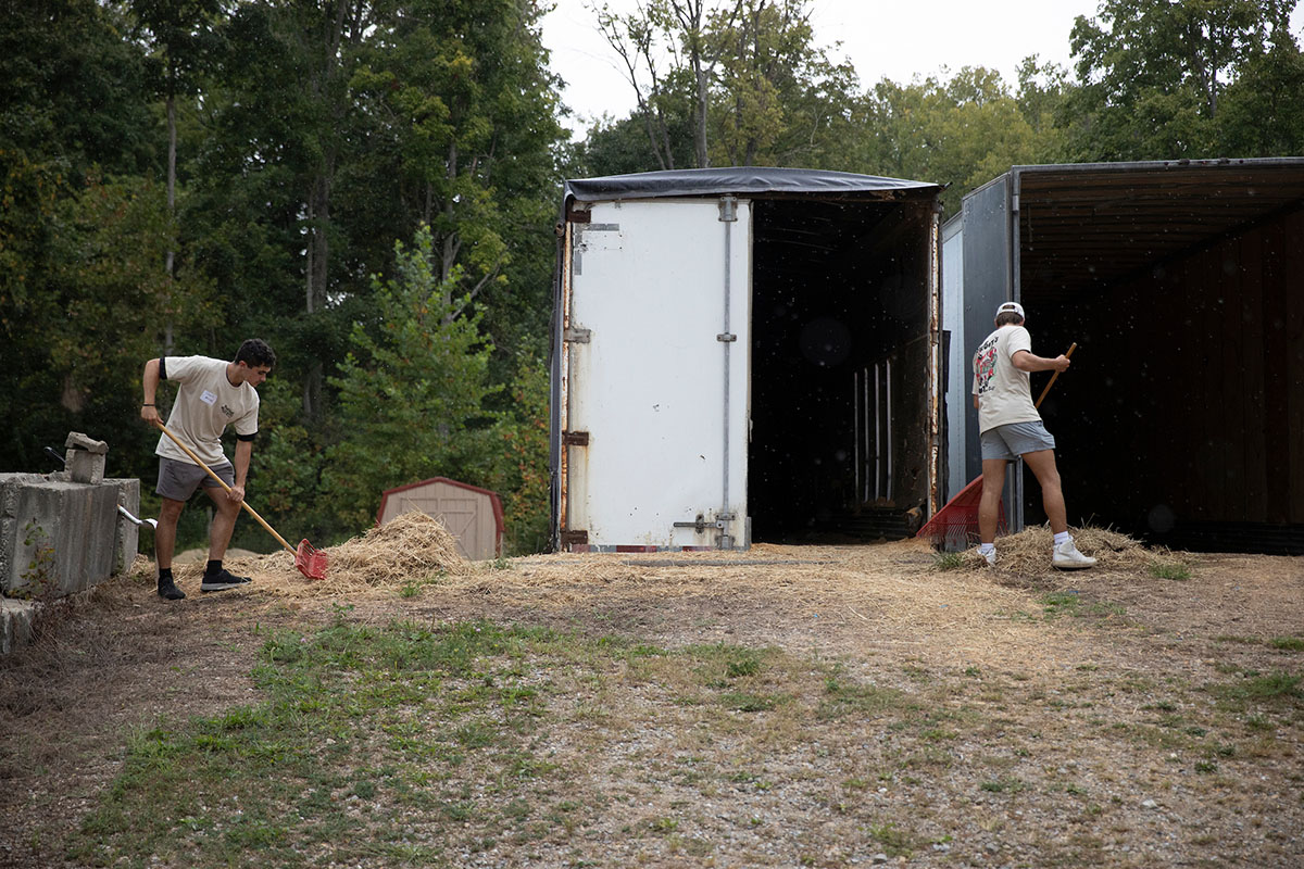 Miamians participated in the second RedHawk Day of Service on Aug. 31 at various sites around the Oxford and Miami University communities, including the Equestrian Center.