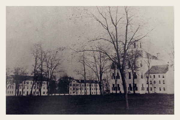 This photo, the first known photograph of Miami University's campus, was taken in 1858