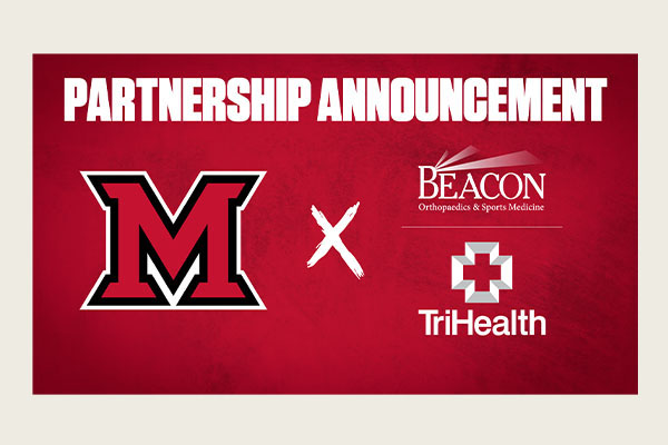 Logos for Miami University, TriHealth, and Beacon