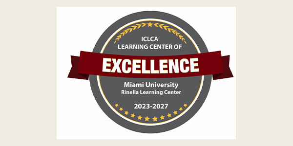 Learning Center of Excellence logo for Miami Univeristy's Rinella Learning Center