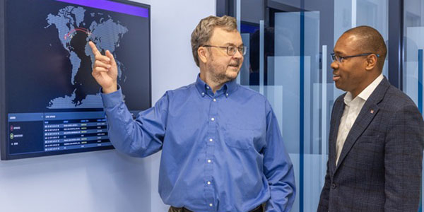 James Walden, director of the Center for Cybersecurity and professor of Computer Science, and Joseph Nwankpa, Farmer School of Business director of cybersecurity initiatives and associate professor of Information Systems and Analytics