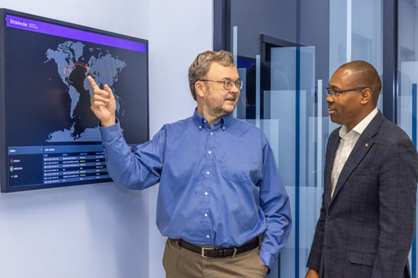 James Walden, director of the Center for Cybersecurity and professor of Computer Science, and Joseph Nwankpa, Farmer School of Business director of cybersecurity initiatives and associate professor of Information Systems and Analytics