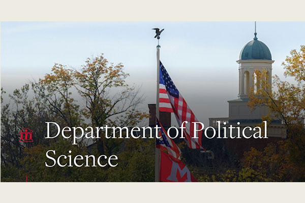 Photo of Miami University's Political Science homepage