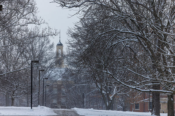 Miami University's Oxford campus in winter