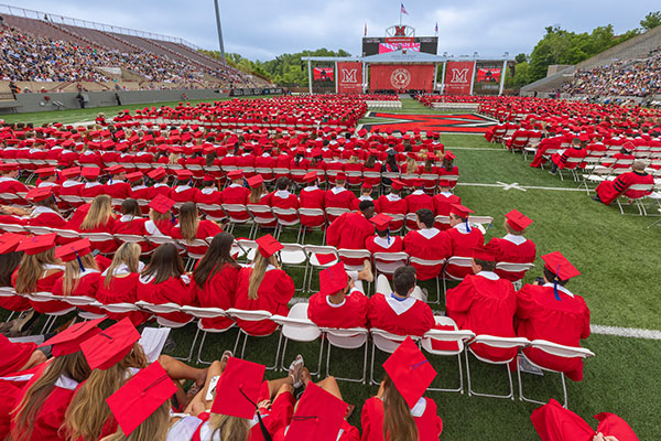 Miami University spring commencement ceremony from 2024 at Yager Stadium