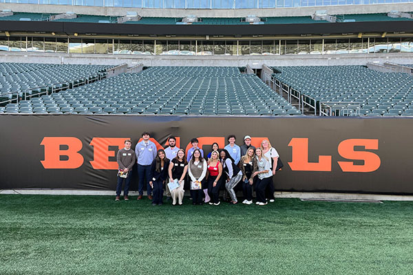 Miami University students met with the Cincinnati Bengals as part of Into the Queen City, the first event of the Center for Career Exploration and Success’s 2025-26 Presidential Career and Leadership Series