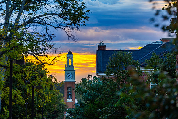 Sunrise behind Pulley Tower