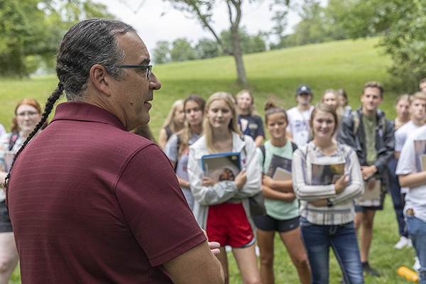 Daryl Baldwin with a Heritage class in 2021