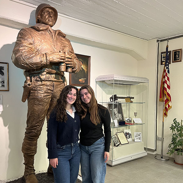 Miami University graduate students Becca Borton (left) and Marina DeNunzio (right) worked at the General Patton Memorial Museum in Luxembourg this winter term.