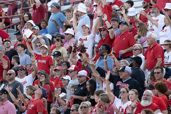 Fans at Yager Stadium for 2025 Homecoming football game